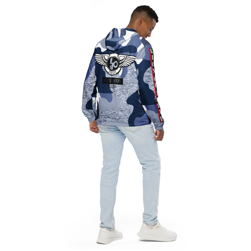 Lion Of Judah Black Logo Pattern Design Men’s windbreaker