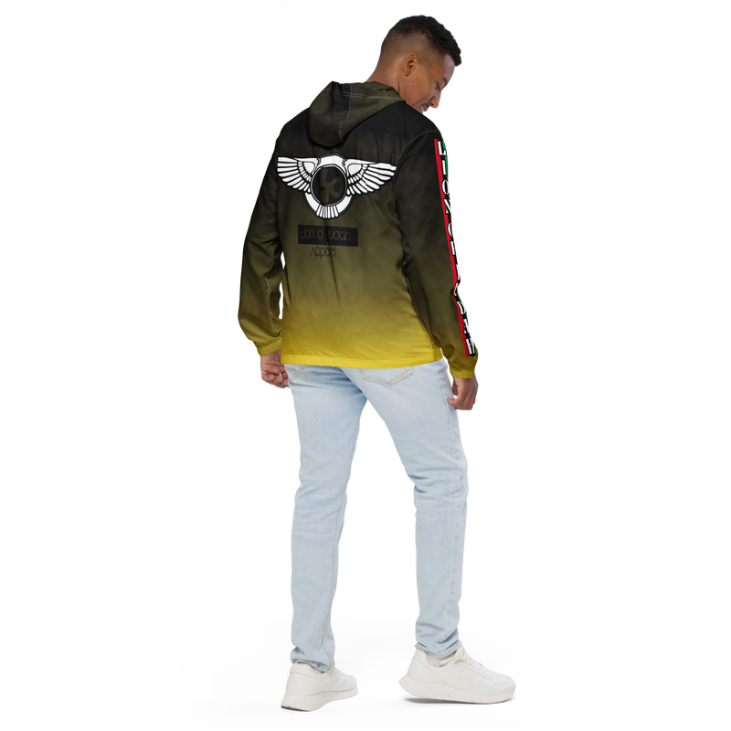 Lion Of Judah Black Logo Black Yellow fade Graphic Design V.3 Men’s windbreaker