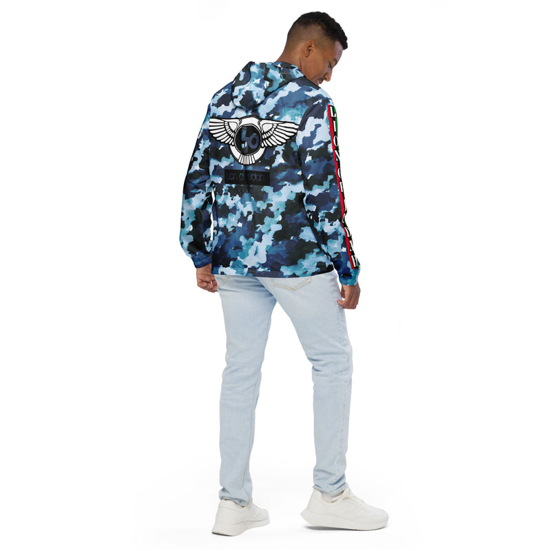 Lion Of Judah Black Logo Graphic Design Camo V.2 Men's Windbreaker