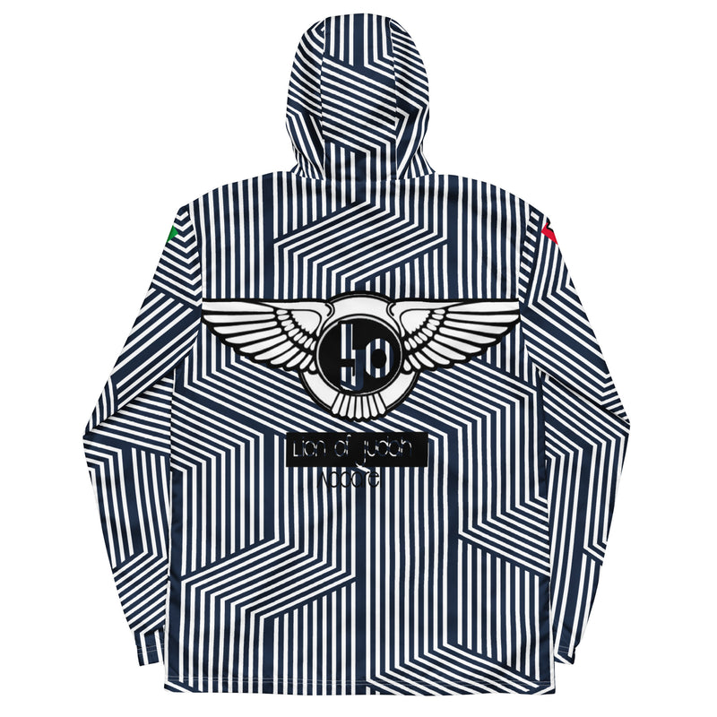 Lion Of Judah Black Logo Blue with White stripe Graphic Design Men's Windbreaker