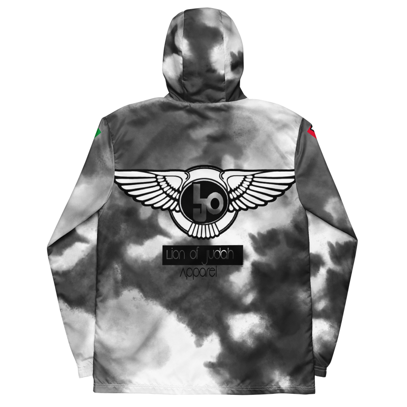 Lion Of Judah Black Logo Black & Grey Graphic Design Men's Windbreaker