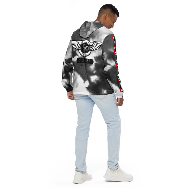 Lion Of Judah Black Logo Black & Grey Graphic Design Men's Windbreaker