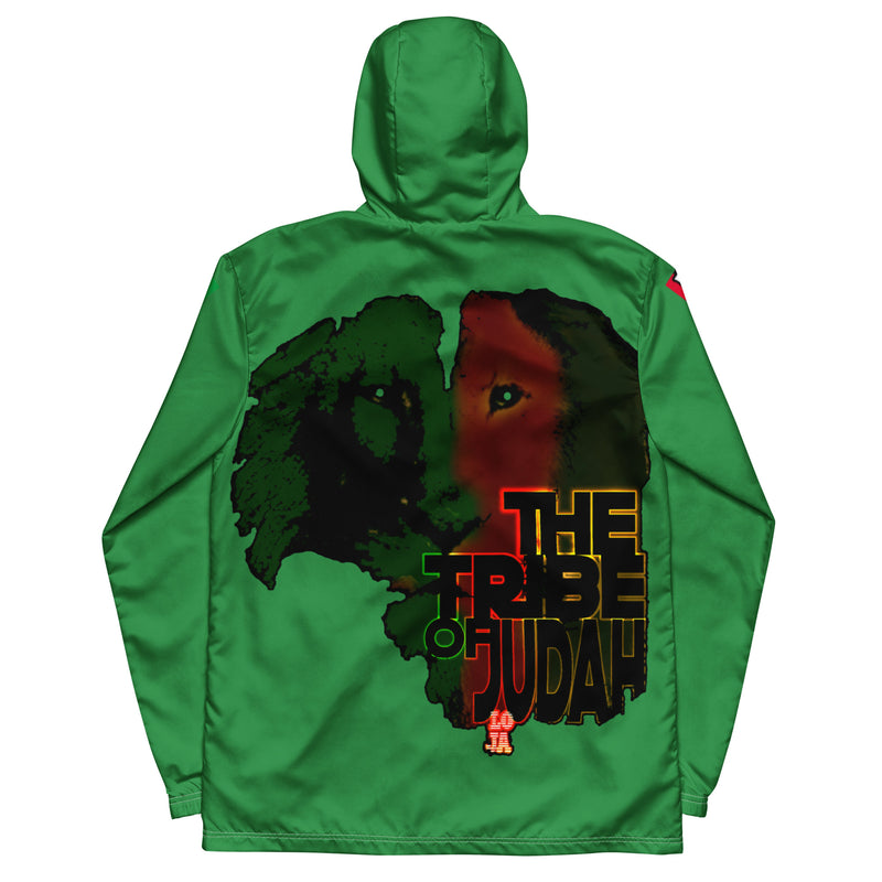 Tribe Of Judah Lion Graphic Design Men's Green Windbreaker