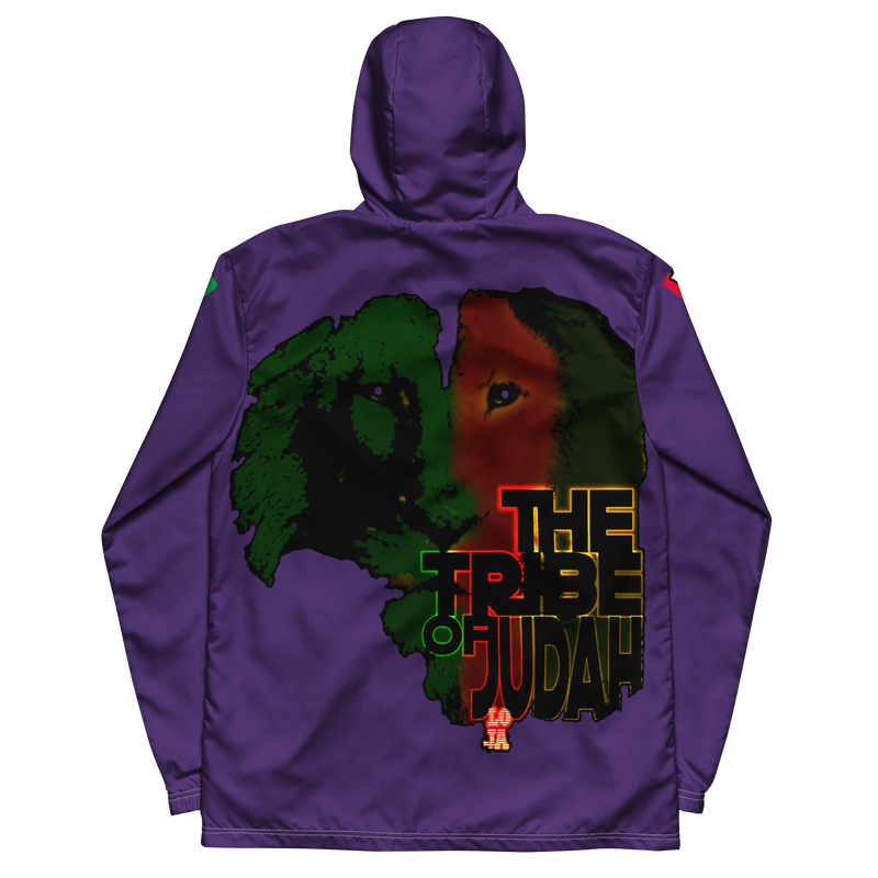Tribe Of Judah Lion Graphic Design Men's Purple Windbreaker