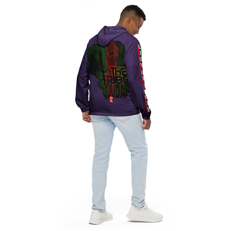 Tribe Of Judah Lion Graphic Design Men's Purple Windbreaker