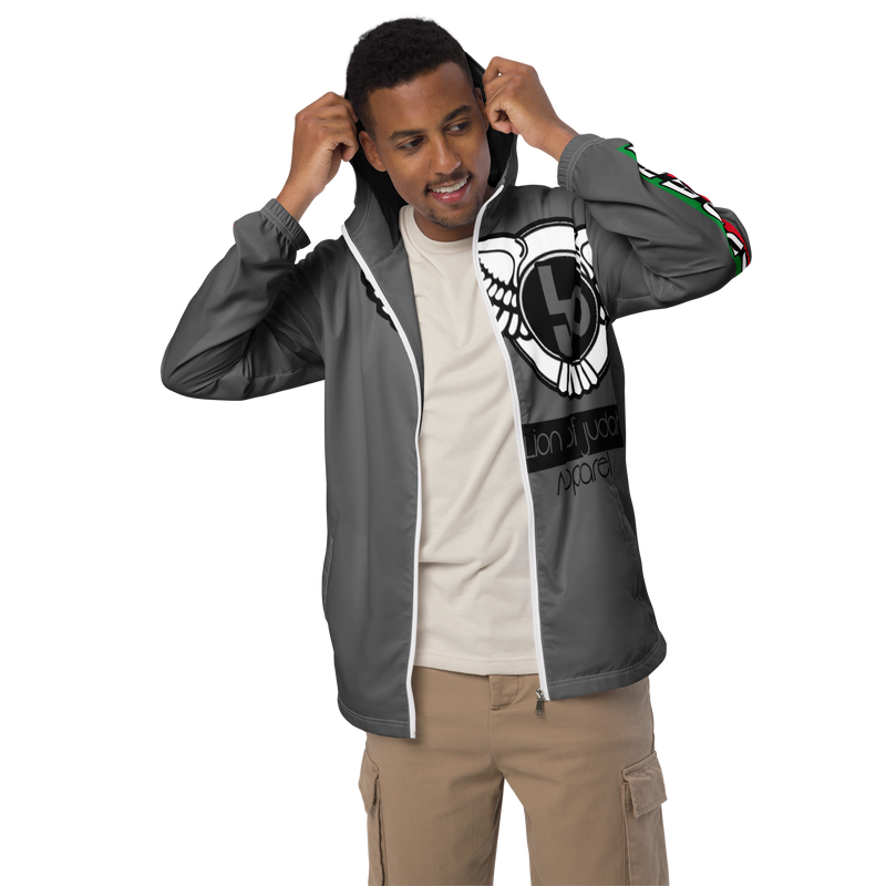 Lion Of Judah Logo Design Men’s Grey windbreaker