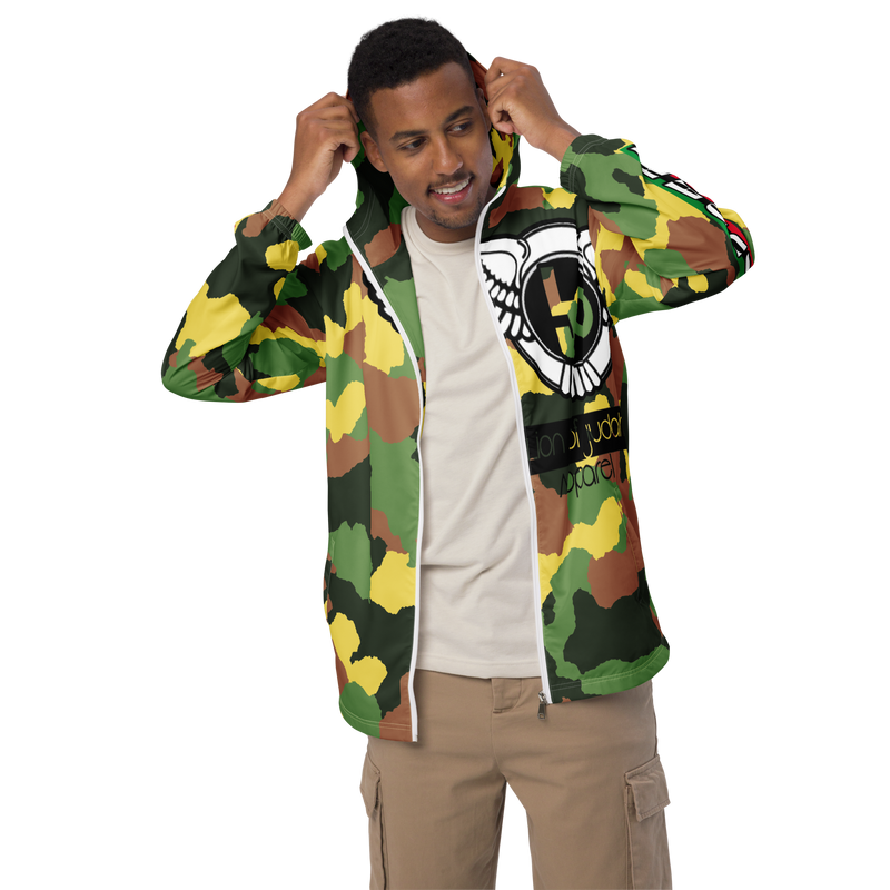 Lion Of Judah Black Logo Camo Graphic Design Men’s windbreaker