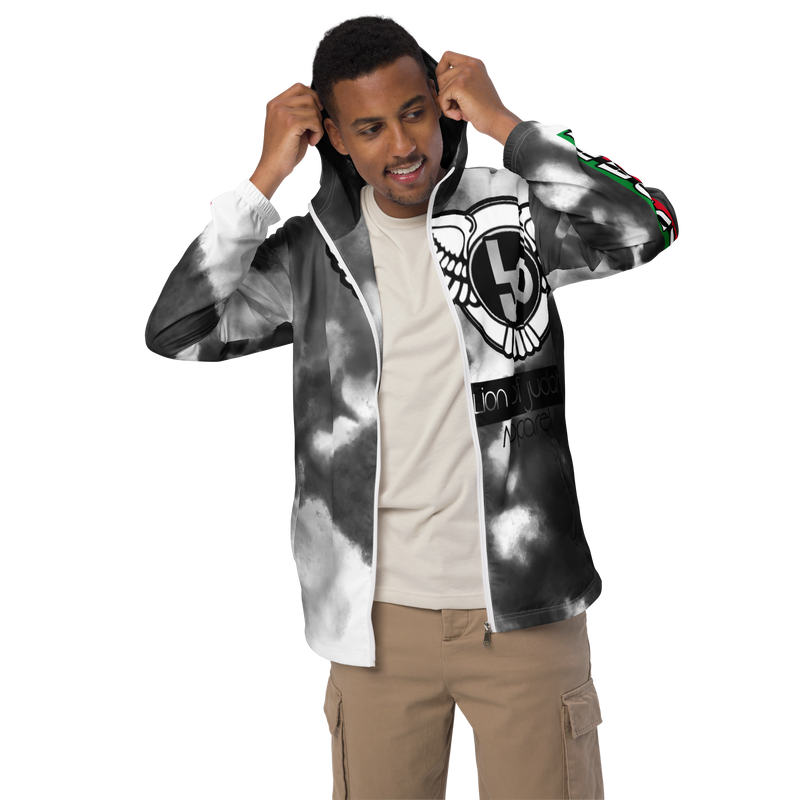 Lion Of Judah Black Logo Black & Grey Graphic Design Men's Windbreaker