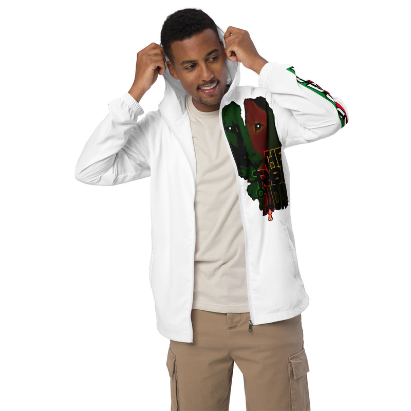 Tribe Of Judah Lion Graphic Design Men's White Windbreaker