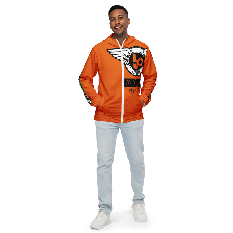 Lion Of Judah Logo Design Men’s Orange windbreaker