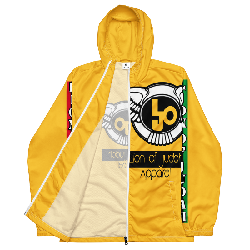 Lion Of Judah Logo Design Men’s Yellow windbreaker