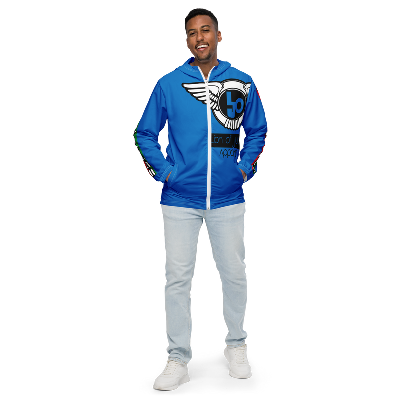 Lion Of Judah Logo Design Men’s Navy Blue windbreaker