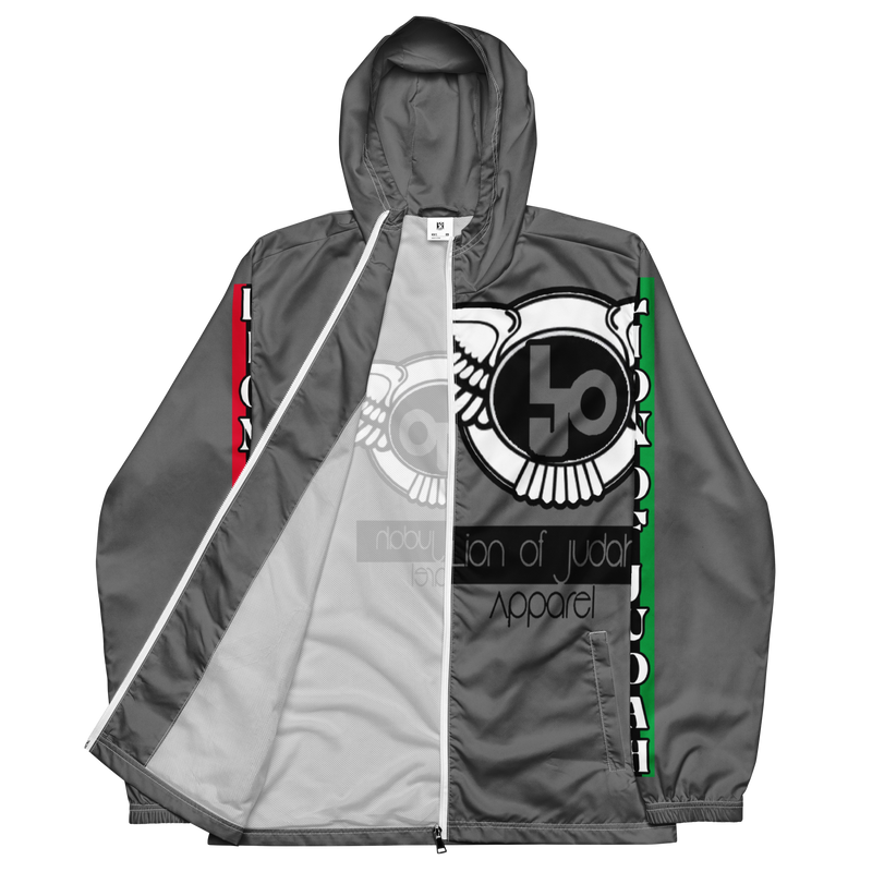 Lion Of Judah Logo Design Men’s Grey windbreaker