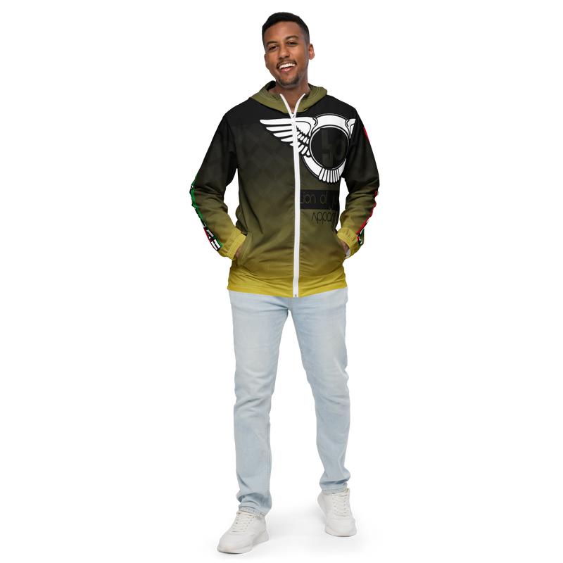 Lion Of Judah Black Logo Black Yellow fade Graphic Design V.3 Men’s windbreaker