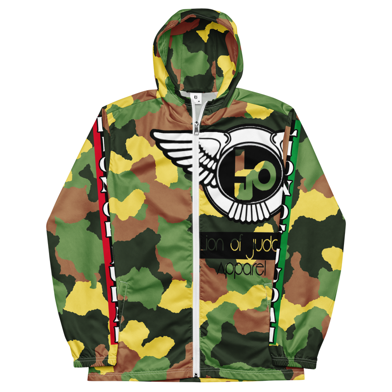 Lion Of Judah Black Logo Camo Graphic Design Men’s windbreaker