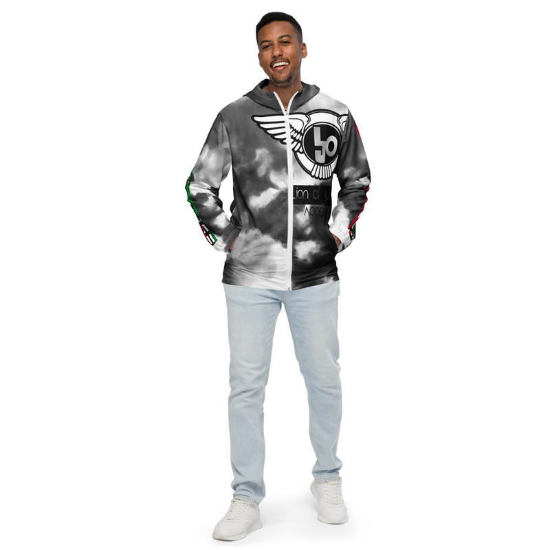 Lion Of Judah Black Logo Black & Grey Graphic Design Men's Windbreaker