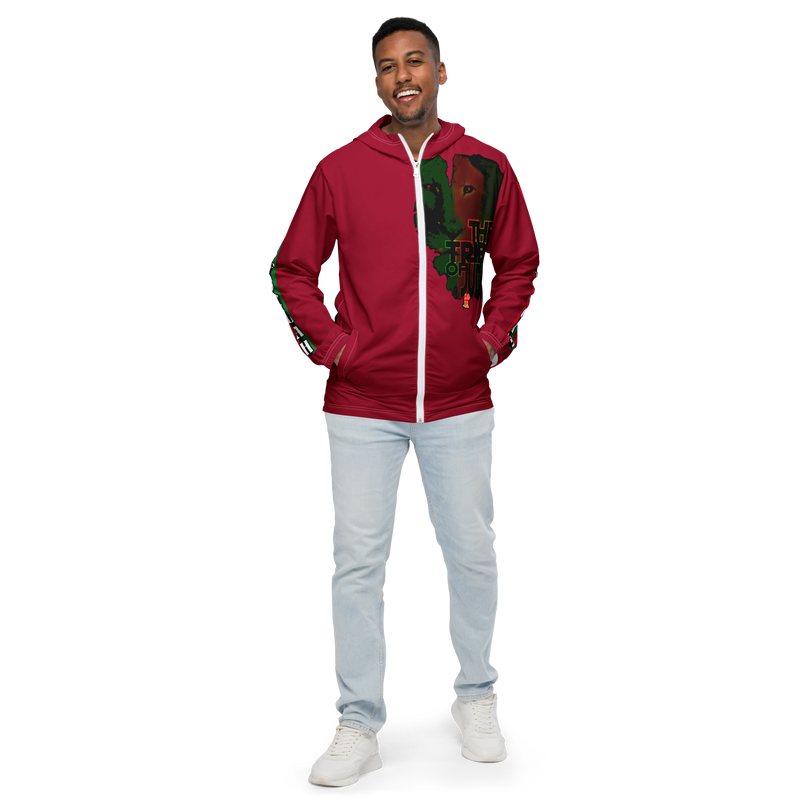 Tribe Of Judah Lion Graphic Design Men's Red Windbreaker