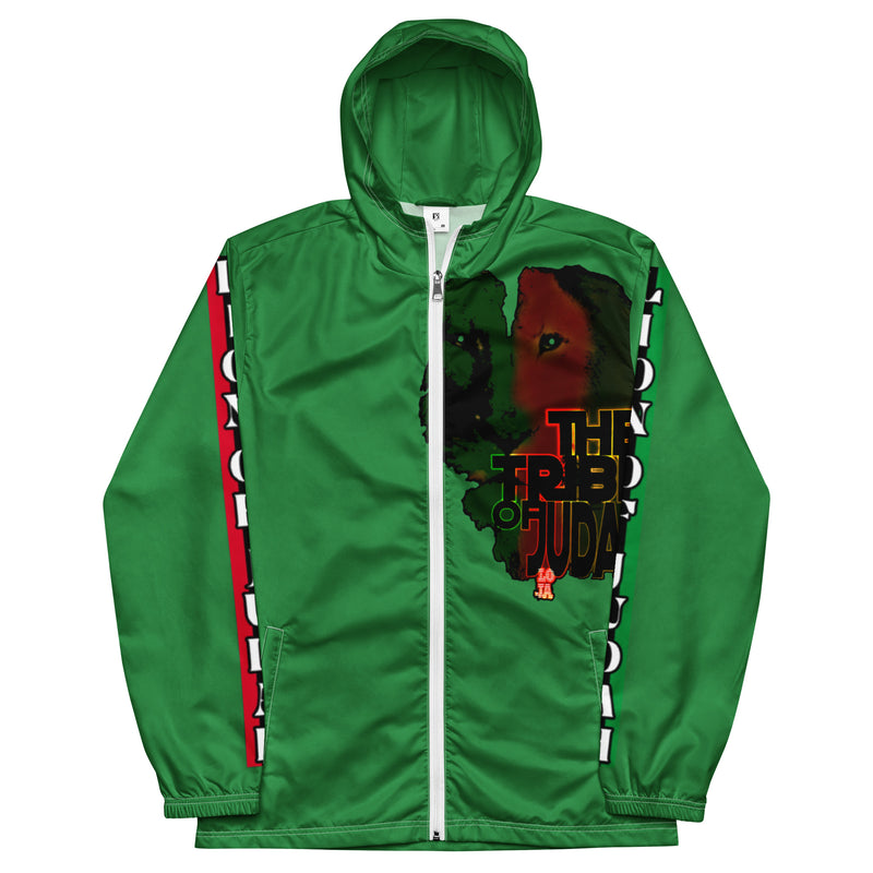 Tribe Of Judah Lion Graphic Design Men's Green Windbreaker
