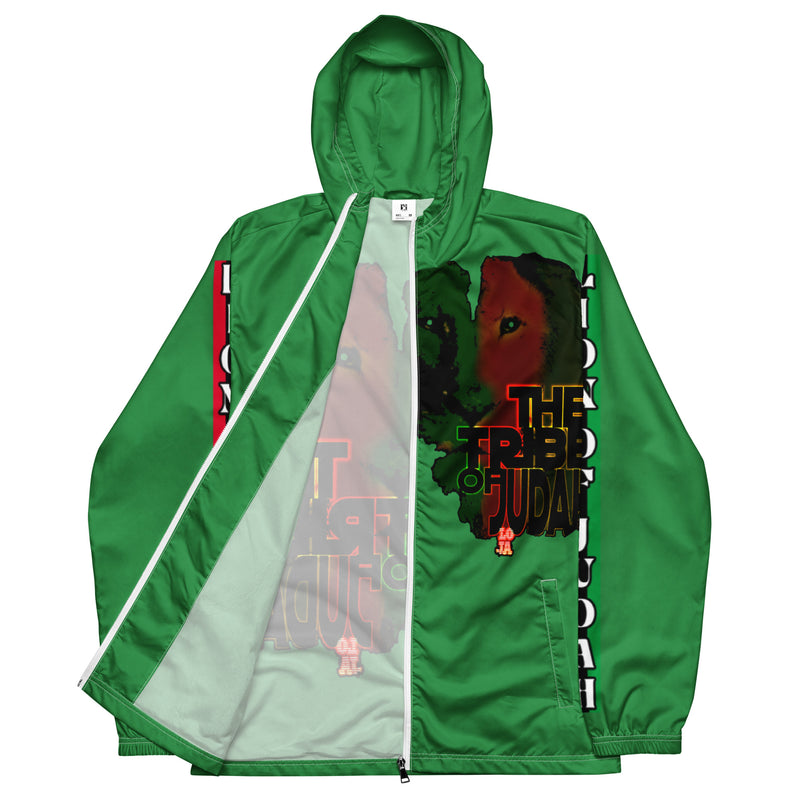 Tribe Of Judah Lion Graphic Design Men's Green Windbreaker