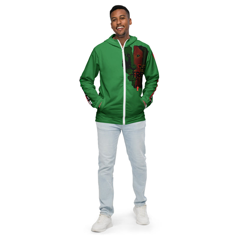 Tribe Of Judah Lion Graphic Design Men's Green Windbreaker
