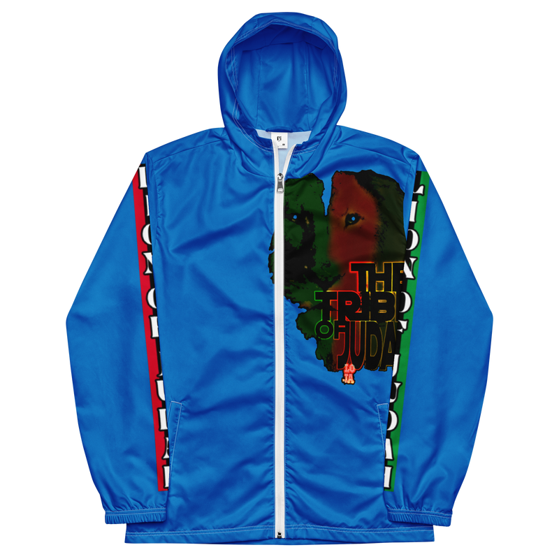 Tribe Of Judah Lion Graphic Design Men's Navy Blue Windbreaker