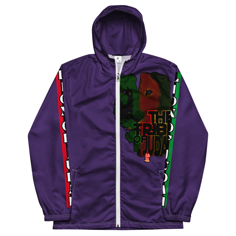 Tribe Of Judah Lion Graphic Design Men's Purple Windbreaker
