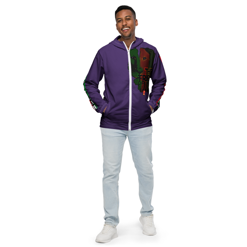 Tribe Of Judah Lion Graphic Design Men's Purple Windbreaker