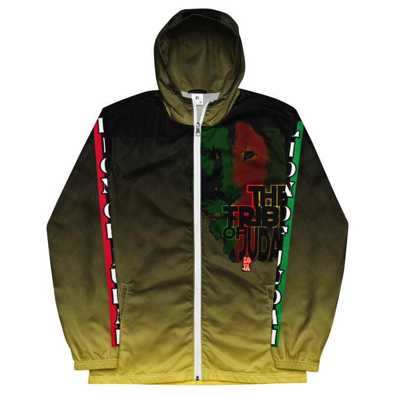 Tribe Of Judah Lion Black to Yellow Fade Graphic Design Men’s windbreaker