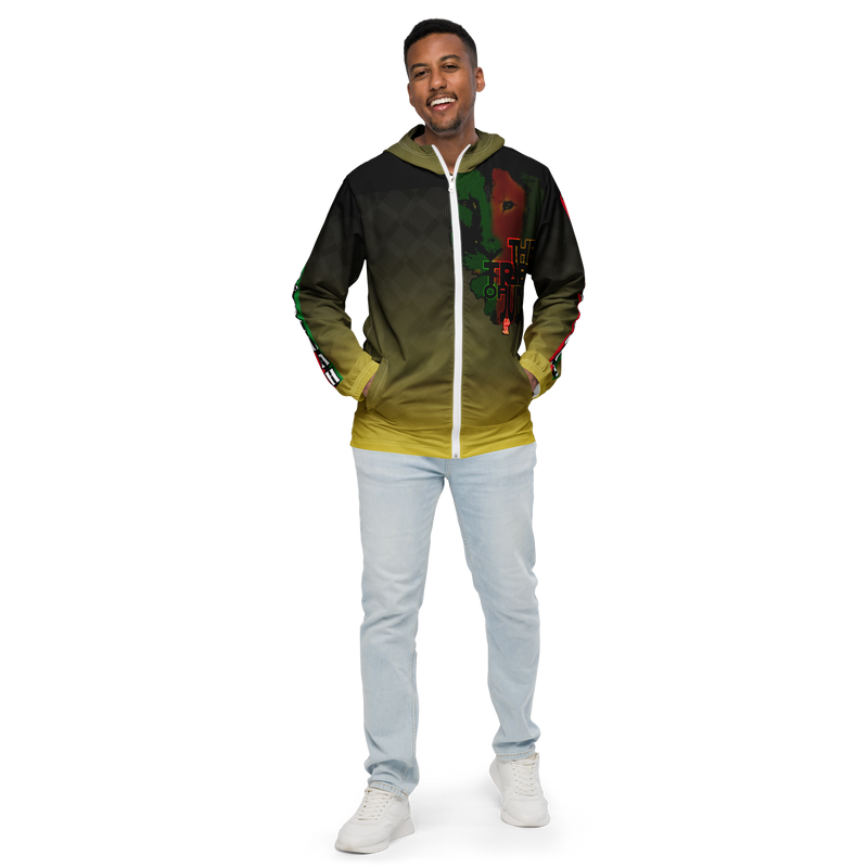 Tribe Of Judah Lion Black to Yellow Fade Graphic Design Men’s windbreaker