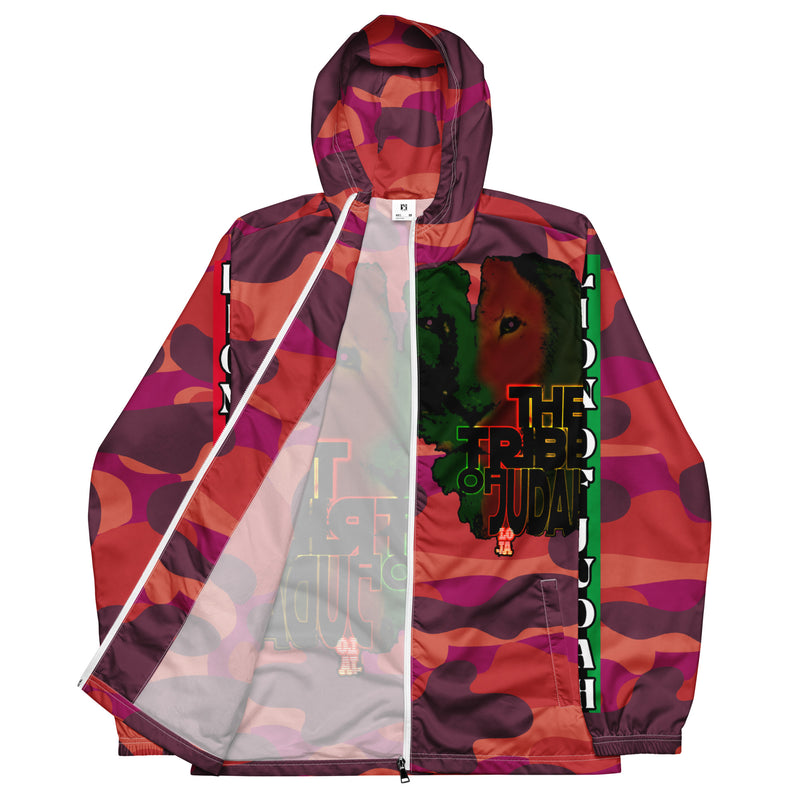 Tribe Of Judah Lion Red Camo Graphic Design V.2 Men’s windbreaker