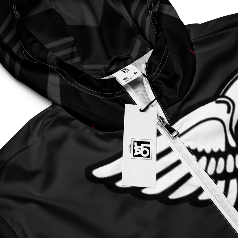 Lion Of Judah Black Logo Black V Shaped Graphic Design V.4 Men’s windbreaker