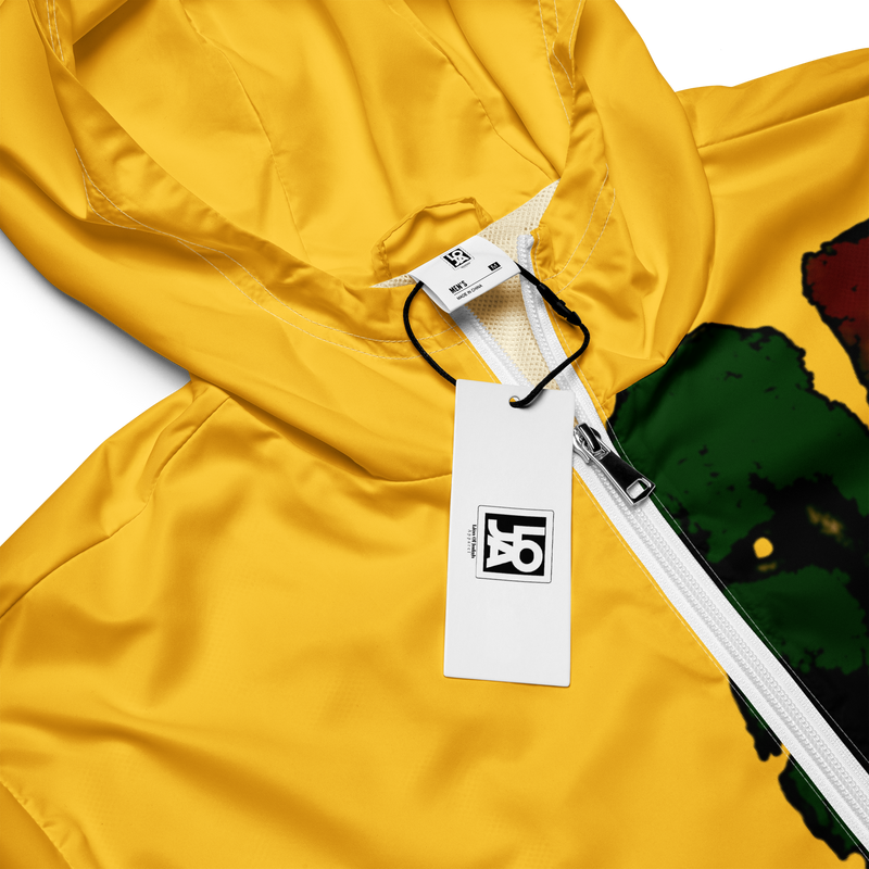 Tribe Of Judah Lion Graphic Design Men's Yellow Windbreaker