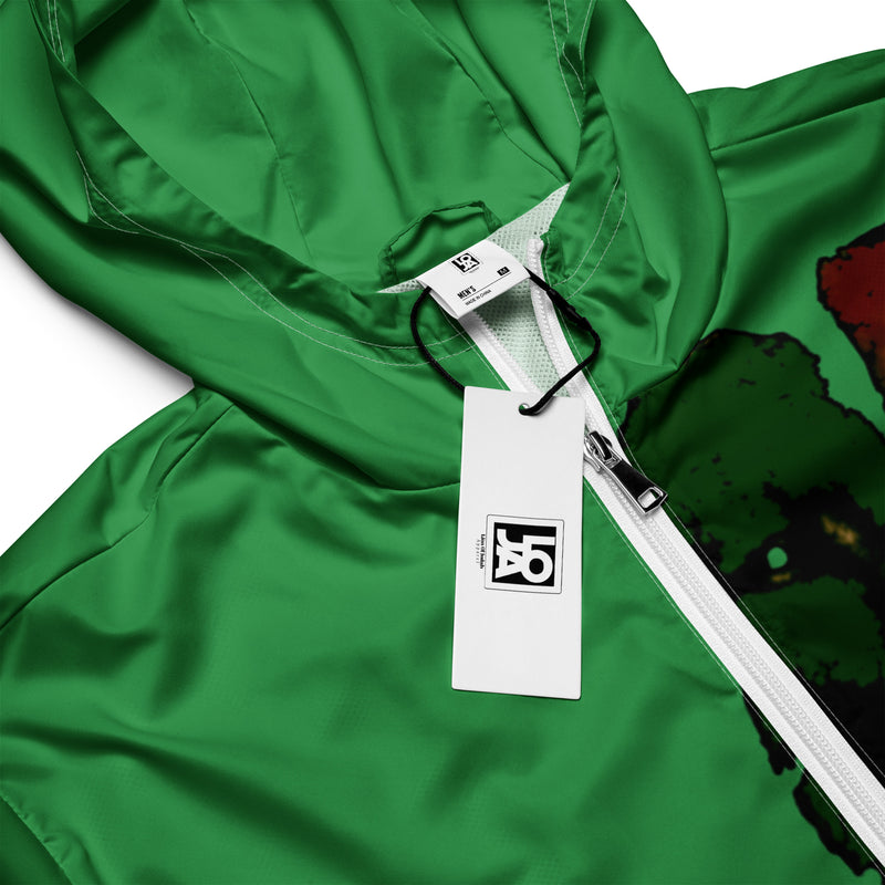 Tribe Of Judah Lion Graphic Design Men's Green Windbreaker