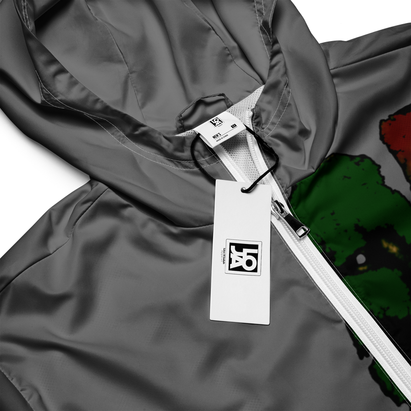 Tribe Of Judah Lion Graphic Design Men's Grey Windbreaker