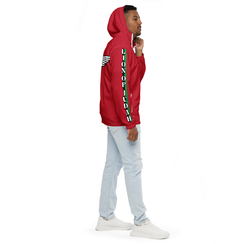 Lion Of Judah Logo Design Men’s Red windbreaker