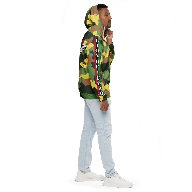 Lion Of Judah Black Logo Camo Graphic Design Men’s windbreaker