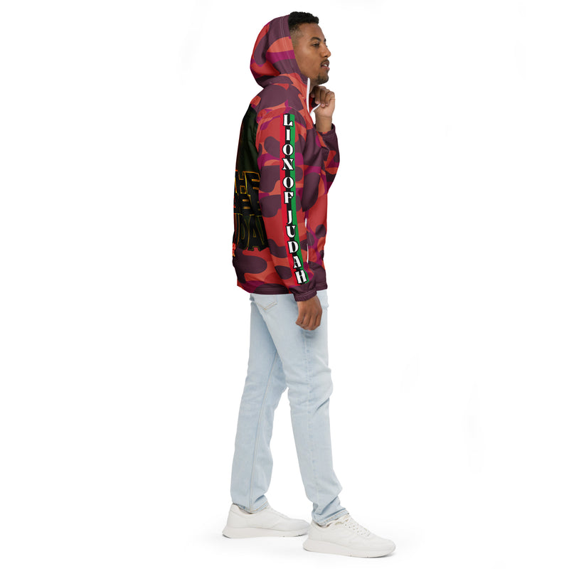 Tribe Of Judah Lion Red Camo Graphic Design V.2 Men’s windbreaker