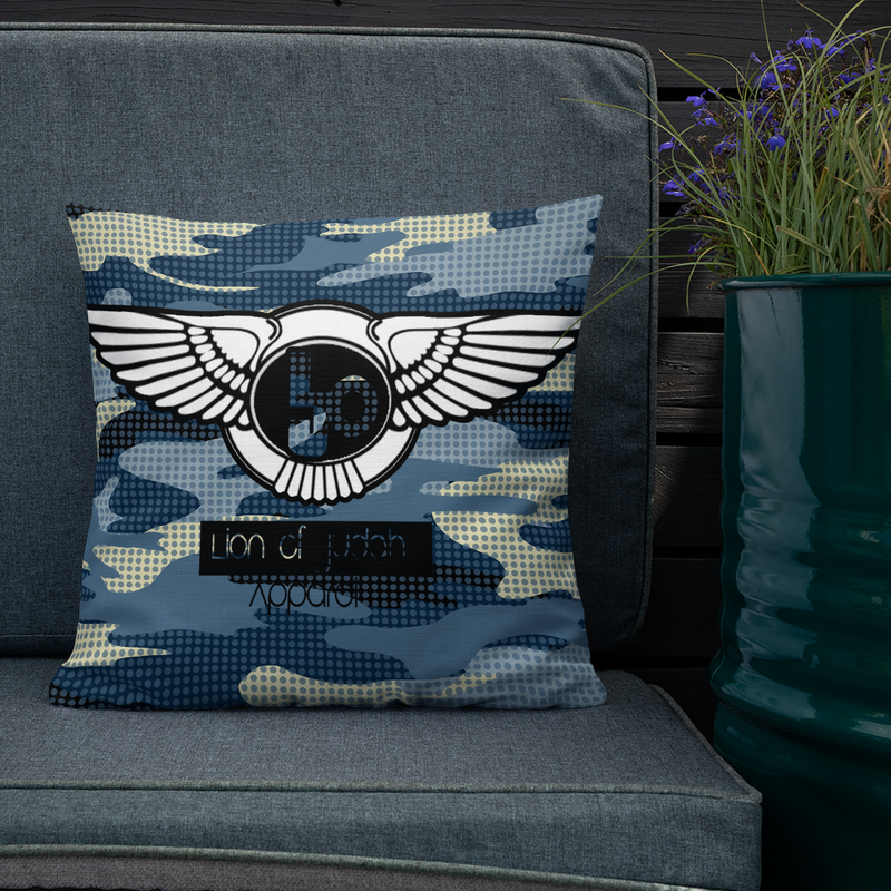 Lion Of Judah Black Logo Graphic Design V.6 Design Premium Pillow