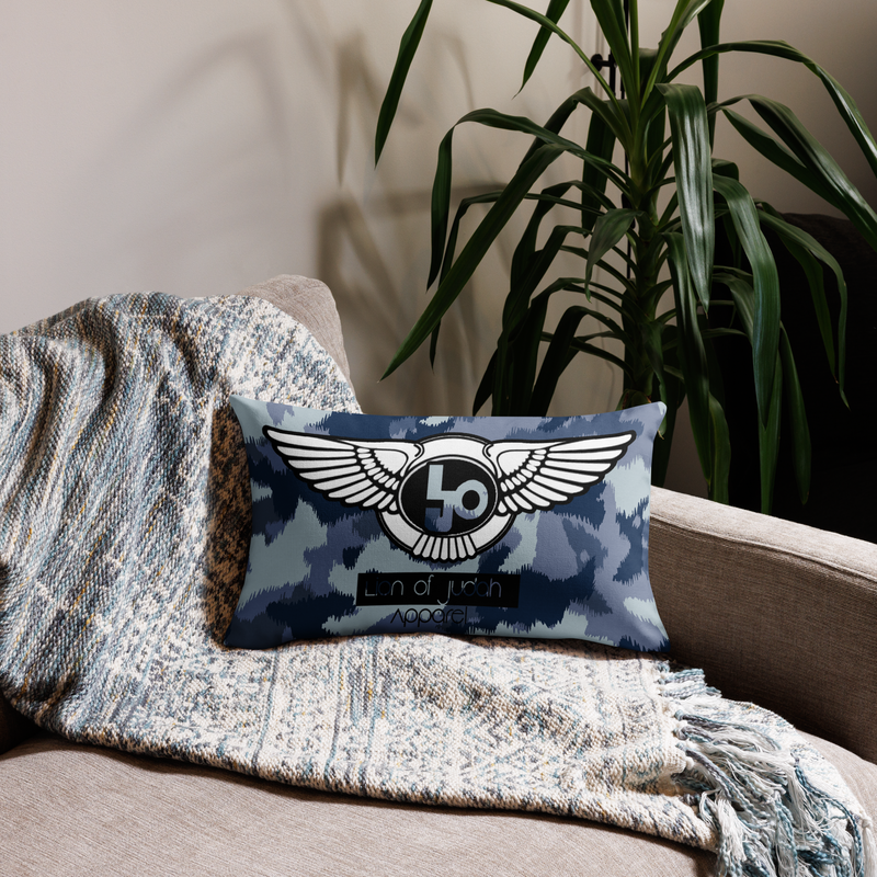 Lion Of Judah Black Logo Graphic Design V.4 Design Premium Pillow