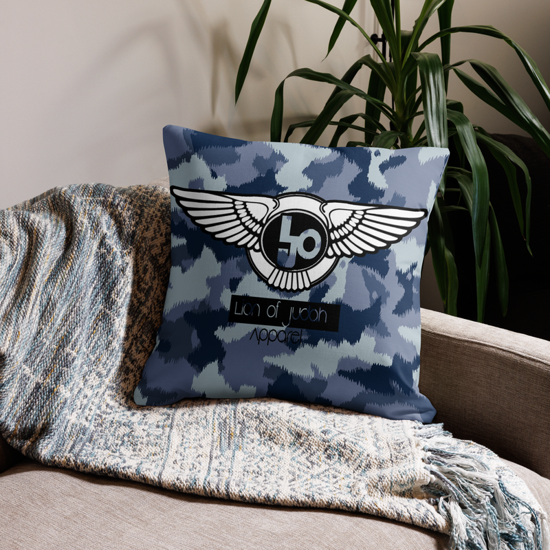 Lion Of Judah Black Logo Graphic Design V.4 Design Premium Pillow