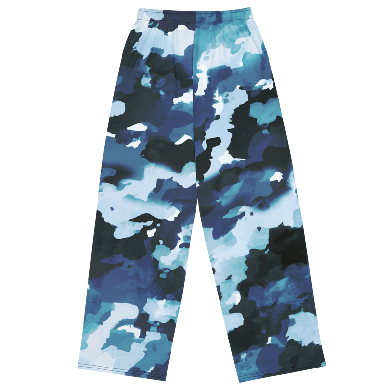 Lion Of Judah Black Logo Graphic Design Camo V.2 Unisex Wide-Leg Pants