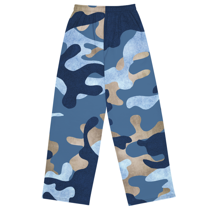 Lion Of Judah Black Logo Graphic Design Camo V.3 Unisex Wide-Leg Pants