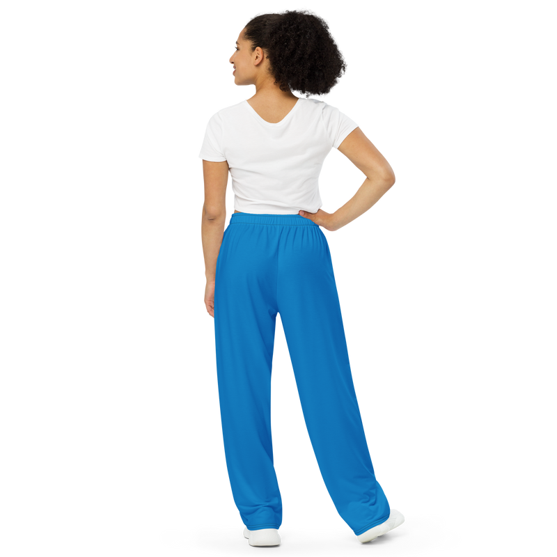 Lion Of Judah Black Logo Navy Blue Graphic Design Unisex Wide-Leg Pants
