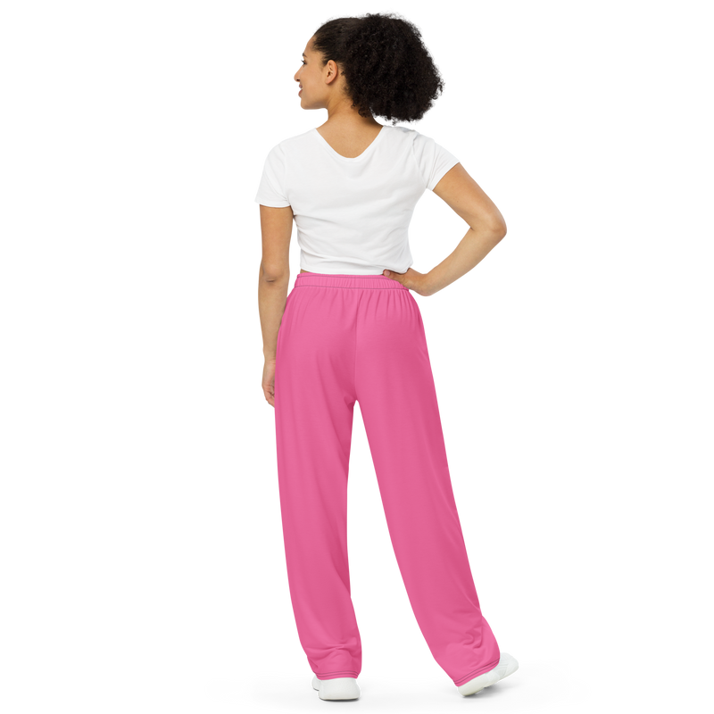 Lion Of Judah Black Logo Pink Graphic Design Unisex Wide-Leg Pants