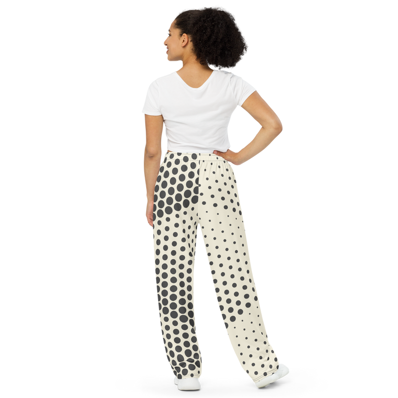 Lion Of Judah Black Logo Tan Pattern Graphic Design Unisex Wide-Leg Pants