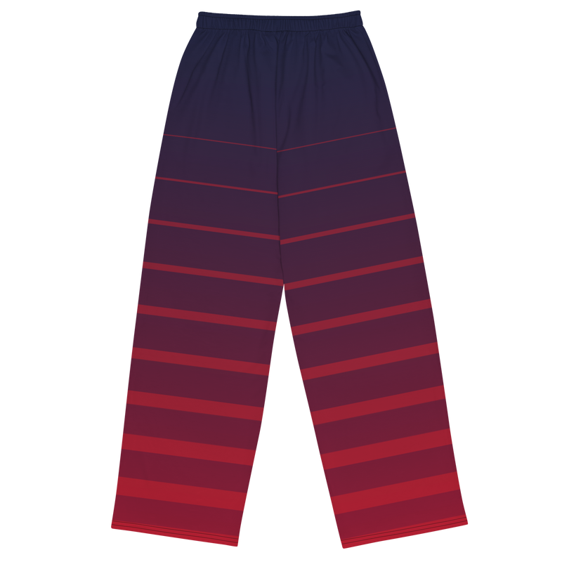Tribe Of Judah Lion Blue Fade into Red Stripe Graphic Design Unisex Wide-Leg Pants