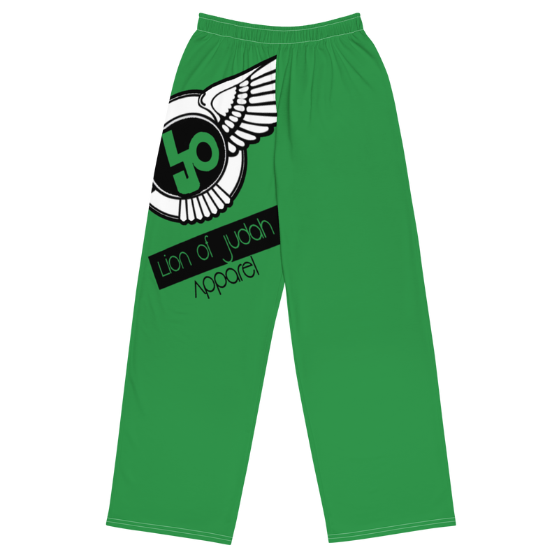Lion Of Judah Logo Design Green Unisex Wide-Leg Pants