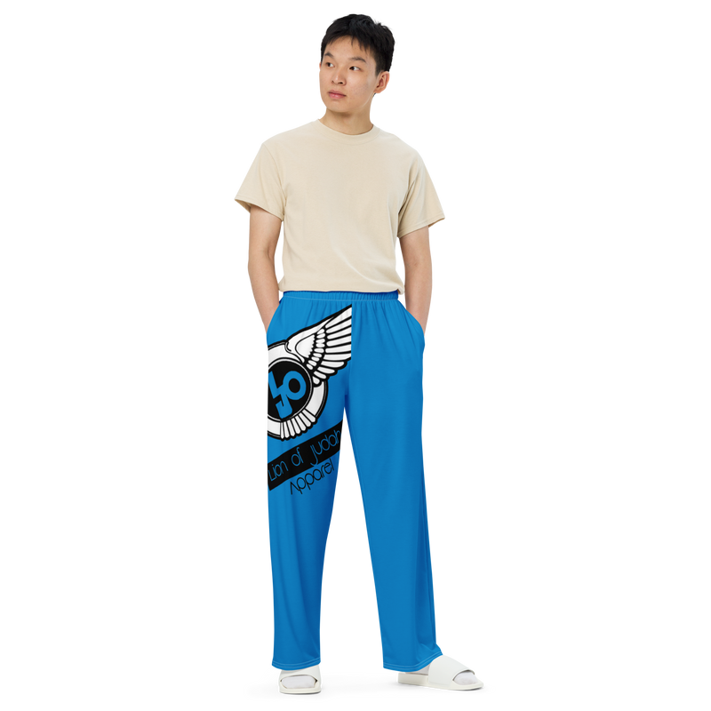 Lion Of Judah Logo Design Men’s Navy Blue Unisex Wide-Leg Pants