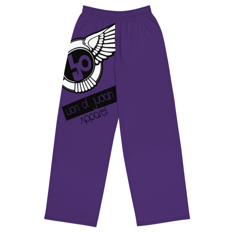 Lion Of Judah Logo Design Purple Unisex Wide-Leg Pants