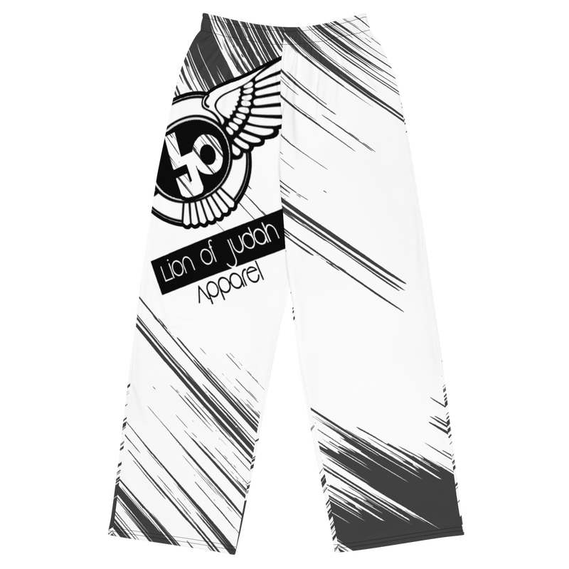 Lion Of Judah Black Logo Graphic Design Unisex Wide-Leg Pants